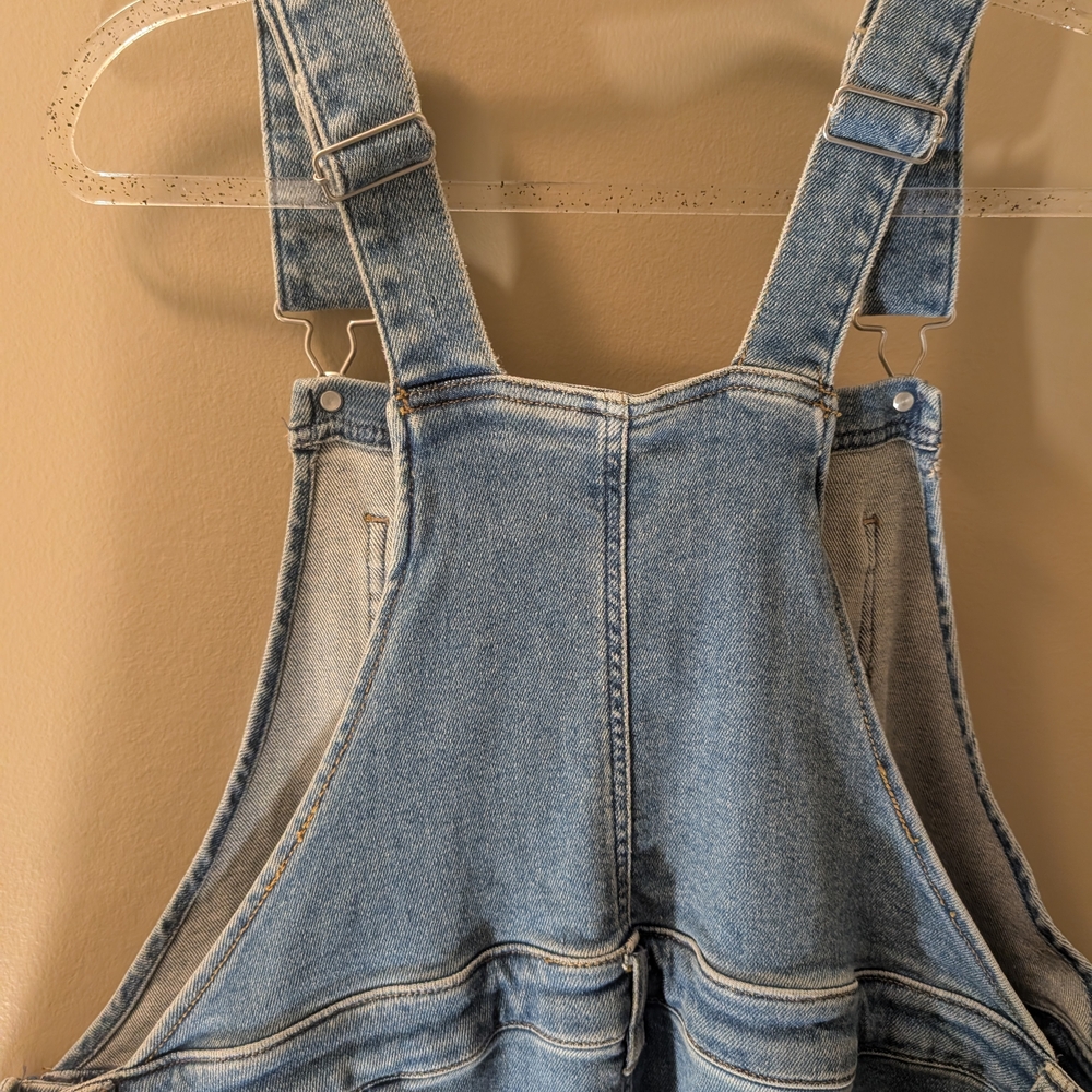 Ava & Viv 20W Denim Overalls With Ankle Slits & Side Zipper Stretchy - Picture 10 of 14